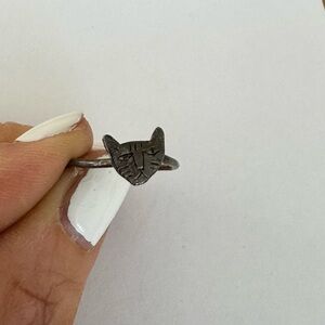 Silver Cat Ring